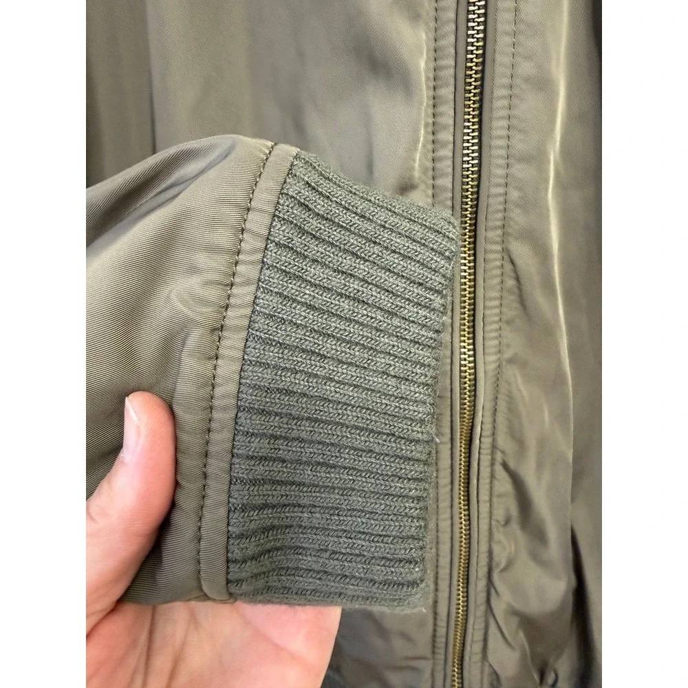 American Eagle Mens Army Green Bomber Jacket XL Quilted Utility Flight Coat